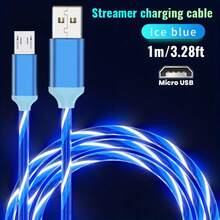 1M Fast Charging Data Cable Glowing LED Light Up Lightning Micro USB Cable Cord Phone Charger USB Micro Cable - Multicolor - View 11