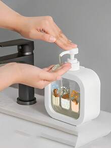 1pc Cute Black Cat And Floral Pattern Soap Dispenser Bottle - Reusable Press-Type Dispenser Bottle, Suitable For Hand Soap, Body Wash, Etc., Compact For Kitchen And Bathroom, Perfect Housewarming Gift Or Spring Decor For Cat Lovers, Made Of Plastic, Fun Design, Convenient Press Use - Multicolor - View 7