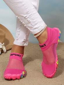 Women's Swimming Pool Beach Surfing Sock Shoes Sneakers Quick Dry Water Shoes Barefoot Aqua Socks Lightweight Beach Shoes - Màu Hồng Tươi - Xem 7
