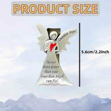 1 Piece Stainless Steel Guardian Angel Sun Visor Clip, Never Drive Too Fast, Gift For New And Experienced Drivers,  On The Road, Gift For Him Or Her JCZS - 1 Piece, Style a - View 4