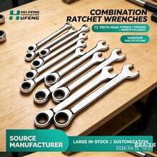 6-32mm可调头棘轮扳手套装，组合式扳手套装，铝合金手动工具套装，棘轮扳手套装【柔性头棘轮扳手】铬钒钢柔性头棘轮扳手套装 | 组合扳手套装，机械手动工具套筒扳手棘轮扳手套装，金属材质，无需电源，无需电池 - 黑色 - 查看 11