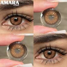 AMARA 1對棕藍色年度隱形眼鏡 棕色染飾隱形眼鏡 14.5mm 萬聖節裝扮用 - FLORENCE-BROWN - 查看 3