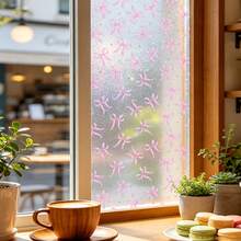 Daisy And Pink Bow Window Film, Reusable PVC Electrostatic Adsorption Frosted Glass Sticker, Suitable For Bathrooms, Kitchens, Bedrooms, And Home Decor. - Frosted Glass Sticker - View 4