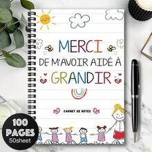 Sổ tay giáo viên bìa xoắn ốc phiên bản tiếng Pháp, món quà cảm ơn hoàn hảo dành cho giáo viên, nhà giáo dục, lý tưởng cho lễ tốt nghiệp, chia tay hoặc sinh nhật, nhật ký, sổ lưu niệm, không kèm bút. - J - Xem 6