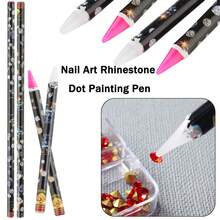 Nail Art Rhinestone Pen,Adhesive Wax Crayon For Rhinestones, Small Rhinestone Accessory With Adhesive, Pencil For Picking Up Rhinestones, Rhinestone Setting Pen, Nail Rhinestone Removal Pen, For Nail DIY Decor, Comes With A Pencil Sharpener - Multicolor - View 14