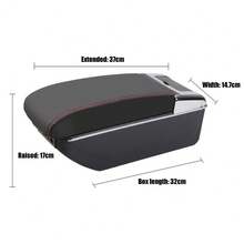 1Pcs 7 USB Universal Car Storage Arm Rest Cushion Armrest Centre Console Box PU Leather Cover - 黑色 - 查看 2