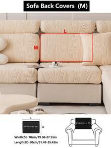 1 pieza Funda elástica para sofá, Funda de asiento de sofá de cobertura completa antideslizante, Adecuada para todas las estaciones, Funda de sofá de tela, Lavable a máquina, a prueba de polvo, apta para mascotas, Decoración para dormitorio, oficina, sala de estar, se ajusta a sofás de 1-4 plazas y sofás en forma de L - Beis - Ver 15