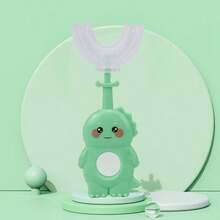 U-Shaped Manual Silicone Toothbrush For Children Aged 2-12, U-Shaped Soft Bristle Baby Toothbrush Tool - Green (ages 6-12) - View 6