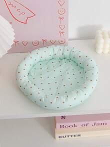 Cute Jewelry Display Tray, Quilted Fabric Small Item Storage Basket, Cute Plaid Print Storage Tray, Decorative Round Storage Tray For Entryway And Desktop Use - Multicolor - View 16