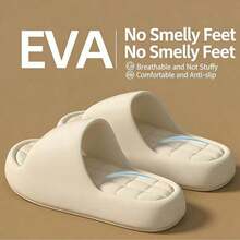 1 Pair Unisex Solid Color EVA Thick Sole Slippers, Suitable For Home, Bathroom And Beach, Multiple Colors Available, Couple/Unisex Style, Simple Casual - A - View 9