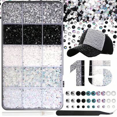 2/3/4mm Resin Rhinestones + Tweezers + Pen, Suitable For DIY Decoration On Shoes, Clothes, Bags, Jewelry, Tumbler, Mug, Phone Case, Bag, Glasses, Hats, Jewelry Making (Excluding Finished Hats)