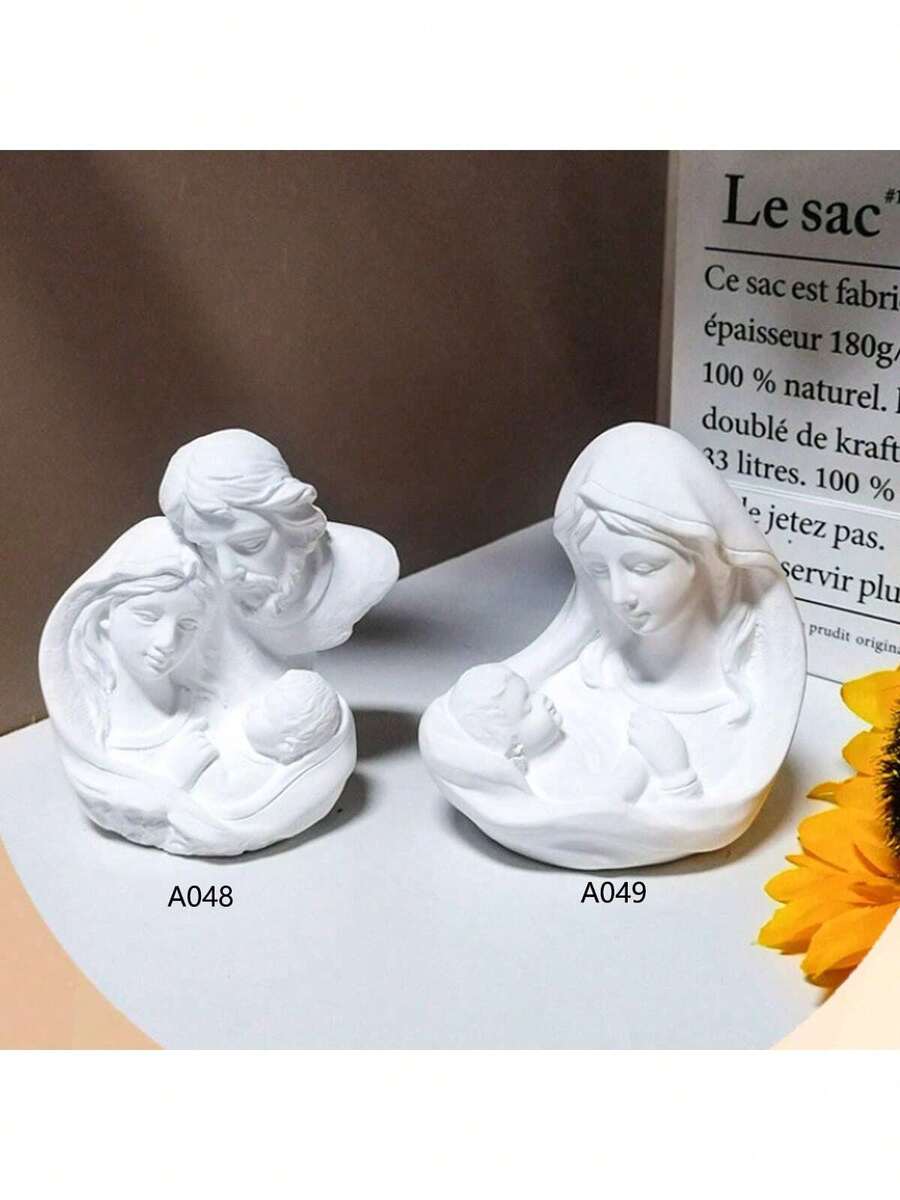 Khuôn silicon thủ công DIY hình Gia đình Thánh dùng để làm thạch cao và xông tinh dầu. - Chúa Giêsu và Đức Mẹ - Xem 1