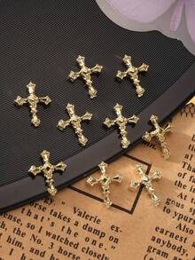 20 pièces Pierres de clous en croix de style punk vintage en alliage, décoration d'art de clous en croix 3D en métal Y2K, accessoires de faux clous DIY haut de gamme et exquis, charmes de clous - Multicolore - Voir 6