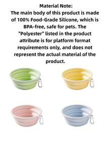 Foldable Portable 350ml/600ml Pet Dog Bowl, Silicone Pet Food & Water Bowl, Outdoor Camping Hiking Pet Feeding Bowl With Carabiner - Multicolor - View 4