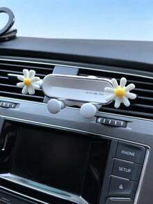 Cute Daisy Air Vent Car Phone Holder, Universal Horizontal & Vertical Air Vent Mount, Stable And Secure Auto-Lock Design - Multicolor - View 6