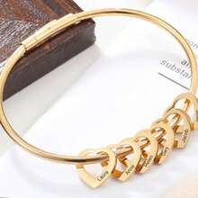 Vòng tay dành cho bà, khắc tên cháu theo yêu cầu - Mặt dây chuyền hình trái tim tùy chỉnh, có sẵn màu vàng, bạc hoặc vàng hồng - Quà tặng cho bà, mẹ hoặc bà ngoại - Nhiều màu - Xem 2