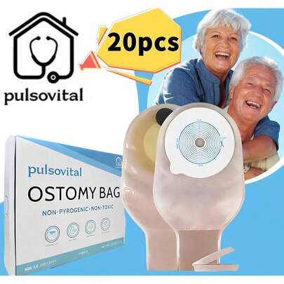 Pulsovital - Bolsas Desechables para Ostomía | 20 Unidades | Ajuste Universal 15-76Mm | para Colostomía y Cuidado de Estoma | Discreta, Segura e Impermeable