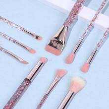 Bộ cọ trang điểm 9 món Sakura Pink Crystal mới, gồm cọ nền, cọ tạo khối, bộ cọ trang điểm đầy đủ. - Hồng - Xem 6