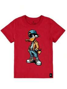 Men's Cotton T-Shirt  Stylish Printed Shirt - 紅色 - 查看 1