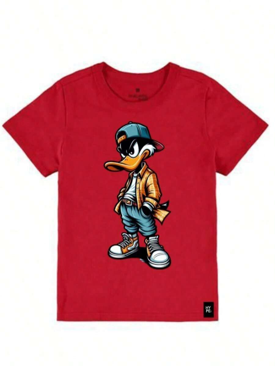Men's Cotton T-Shirt Stylish Printed Shirt - 紅色 - 查看 1