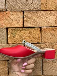 Women's 2-In-1 Mule Pump With Block Heel, Medium Heel, Comfortable, Various Colors - Hạt dẻ cười - Xem 4