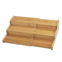 Wooden Extendable Shelf 3Tier Step Jar Tin Spice Storage Rack Cupboard Organiser - A - View 10