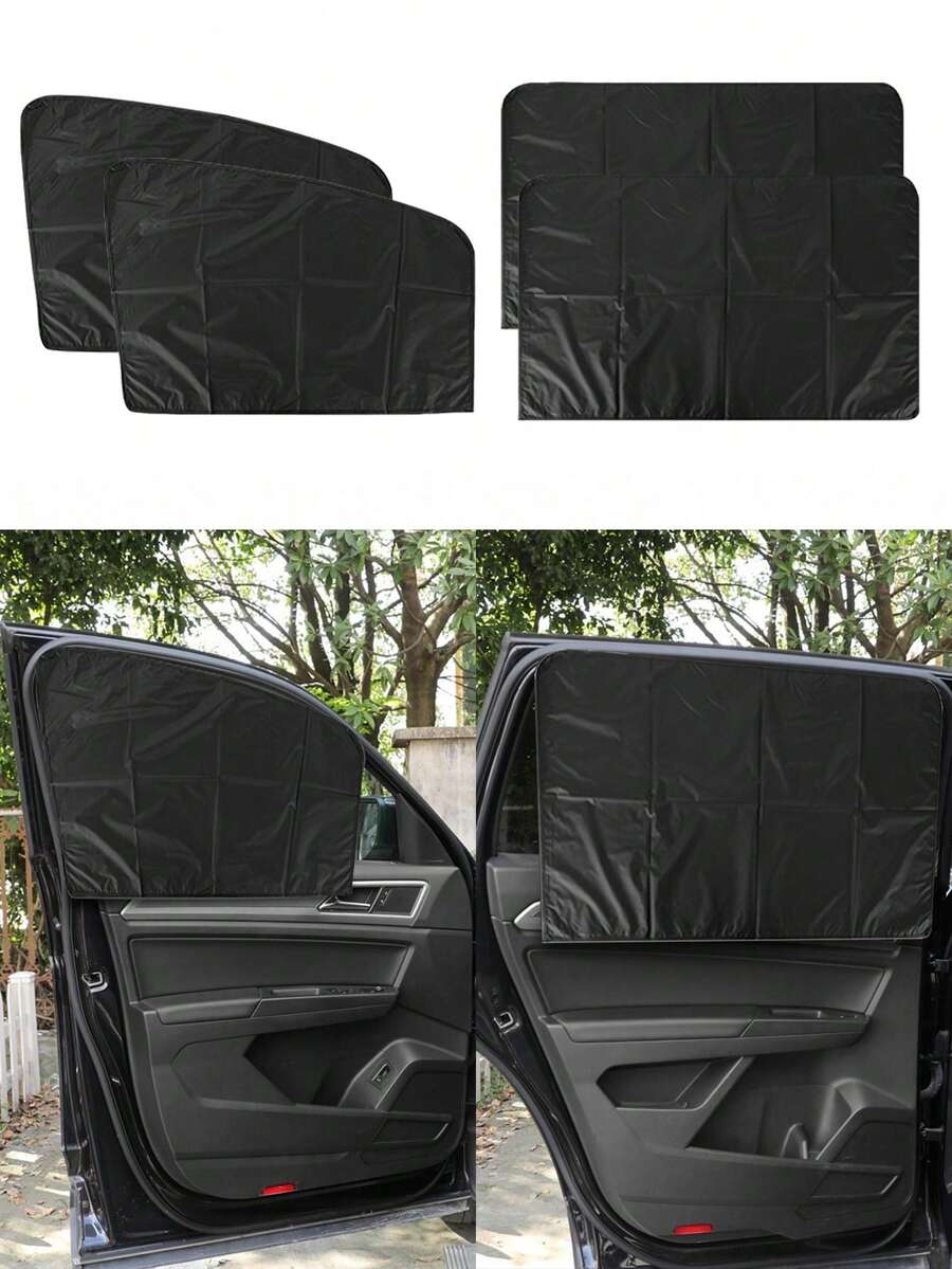 Bộ 2 tấm che nắng cửa sổ xe hơi từ tính - Tấm che nắng đa năng, chặn tia UV hiệu quả và đảm bảo sự riêng tư, thích hợp cho cắm trại/ngủ trưa, phù hợp với hầu hết các loại xe. - Nhiều màu - Xem 1