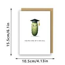 Funny Pickle Graduation Card: "So Proud Of You!", "Proud Of You" Card , Funny Graduation Gift (Unisex) , Pun Card, Graduation Gift - Multicolor - View 3