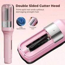 Women's Split End Trimmer, 2-In-1 Hair Cutting & Trimming Device With Clips, Salon-Quality Home Use, Suitable For Wet/Dry Hair, Hair Care Tool - Pink - View 5