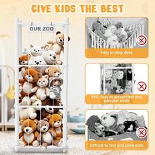 Stuffed Animal Storage Organizer, Wooden Cute Zoo Toy Holder Toddler Rooms, Playrooms BedroomsWhite - 白色的 - 查看 5