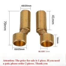 Adaptador de grifo de ducha grueso y alargado, pie curvo en ángulo de cobre, ajuste de ángulo, tornillo excéntrico montado en la pared, 1 Uds. H4KK - B2-70 mm 1 pieza - Ver 13