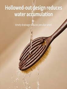 1 pieza Cepillo de cerdas naturales suaves y firmes + 1 pieza Gancho, Cepillo de ducha de doble cara con mango largo, Cepillo exfoliante para el Body, para el baño o el cepillado en seco, accesorio de aseo necesario - multicolor - Ver 5