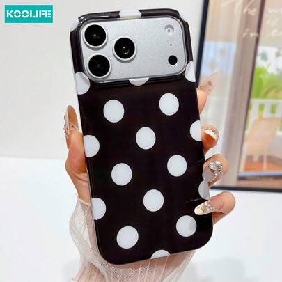 Koolife 1pc Purple Polka Dot Pattern Phone Case, Suitable For IPhone 17 Pro Max, 16 Pro Max, 15 Pro Max, 14 Pro Max, 13 Pro Max, Elegant Korean Style, Ideal Gift For Girlfriend On Christmas, Valentine's Day, Easter, Birthday