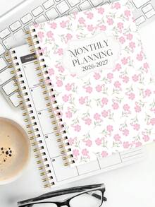 1pc 2026 Jan - 2027 Dec Weekly And Monthly Planner Calendar Notebook,5.7" X 8", A5 Monthly Planner Academic Year Notebook With Notes Waterproof Cover, Personal Organizer, School Office Supplies Teacher Appreciation Gifts Mothers Day Gift - Pink - View 10