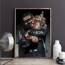 1pc Racing 44 L-Lewis H-Hamilton Poster Multi-Purpose Wall Art For Living Room Bedroom Office Hallway Bar Home Decor Gift,No Frame - Multicolor - View 6