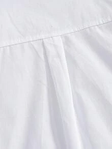 Tween BoyCollared Long Sleeve Thin Shirt, Collegiate Style, Autumn - White - View 3
