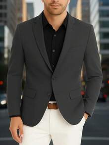 CAMISARIA COLOMBO Men's Linen Tailored Blazer - Gris Oscuro - Ver 12