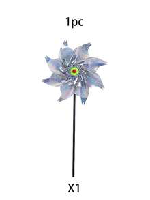 5pcs Reflective Rotating Windmills, Outdoor Bird Repellent, Shiny Bird Deterrent Windmills, Durable, Suitable For Balcony, Yard, Farm, Orchard (Silver), For Yard And Garden Decoration - A - View 9