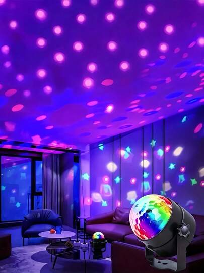Đèn DJ hình quả cầu disco, đèn tiệc hiệu ứng xoay nhấp nháy RGB, hoàn hảo cho trang trí Giáng sinh, đám cưới, quán bar, quán cà phê, lễ tốt nghiệp và sinh nhật.