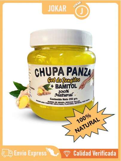 El Gel chup Panza Quema Grasas, Masaje Para Perder Peso Y Crema Anti Celulitis. Ayuda contra la Grasa, Celulitis, Flacidez, Toxinas, Postparto, colitis, cólicos Menstruales. Producto Natural, Jengibre, Algas marinas, Toronja, Mentol, Eucalipto, Romero.