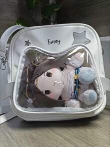 1pc Cute Japanese Style Shoulder Bag, Transparent Window With Adorable Cat Design, Detailed Star & Wing Decor, Small Capacity Crossbody Bag, DIY Ita Bag Suitable For Commuting, Shopping, Party, Displaying Anime Accessories - Multicolor - View 10