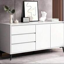 FENGSUN Modern Light Wood Dresser With Functional Storage - White - View 1