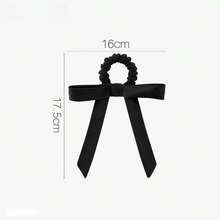 1pc Light Grey Bow Hair Scrunchie - Light Grey - View 9