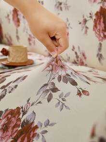 1pc Slip-Resistant Elastic Decorative Sofa Cover, Milk Silk Fabric Floral Print Skirt Design, Fit For Single/Double/Three/Four Seater Sofa, Pet-Friendly, Colorful, Suitable For Spring/Summer/Autumn/Winter - Multicolor - View 9