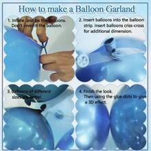 134pcs Blue Balloon Arch Decor Set, Includes 5/10/18 Inch Pastel Blue Metallic Latex Balloons, Suitable For Birthday, Valentine's Day, Bridal Shower, Wedding, Engagement, Anniversary, Graduation, And Ocean Theme Decoration - A-1 - 查看 4