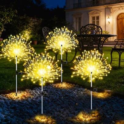 Đèn LED năng lượng mặt trời ngoài trời hình hoa bồ công anh, 120/90/60 bóng, 8 chế độ, hình dạng tùy chỉnh, dễ lắp đặt | Hiệu ứng mưa sao băng, thích hợp cho vườn, sân, bãi cỏ, hiên nhà, chiếu sáng lối đi, 8 chế độ, thích hợp trang trí biệt thự.