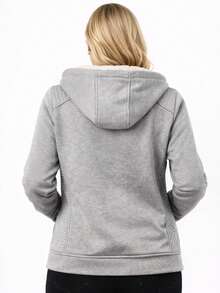 Women's Super Stylish Waterproof Fleece Jacket With Removable Hood, Neoprene - Light Grey - View 3