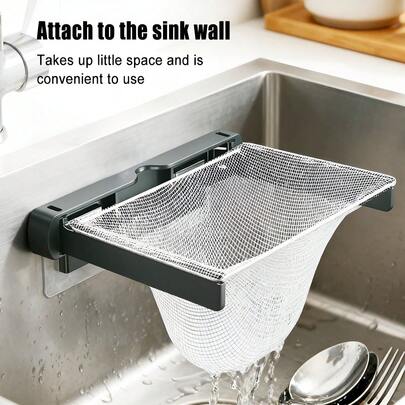 Rổ lọc rác bồn rửa nhà bếp có thể gập lại, giá thoát nước cho máy nghiền rác (Bao gồm 1 gói lọc, không tiếp xúc với thực phẩm)