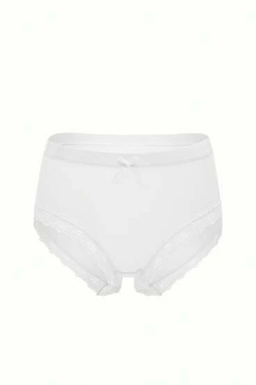Bonmuse 1 Quần lót ren nữ trang trí nơ màu trơn