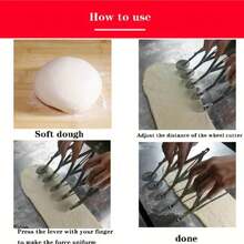 1 chiếc dao cắt bột đa năng, dao cắt kim loại 3/5/7 lưỡi, phụ kiện nhà bếp, dao cắt điều chỉnh được, dao cắt pizza, dao cắt bánh brownie/mì Ý/pizza đa chức năng. - Xem 7